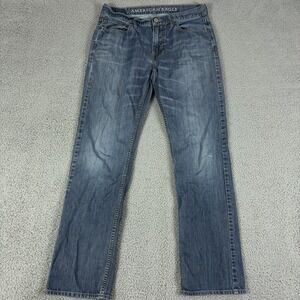 American Eagle Jeans Mens 32x34 Blue Original Straight Medium Wash VINTAGE Y2K